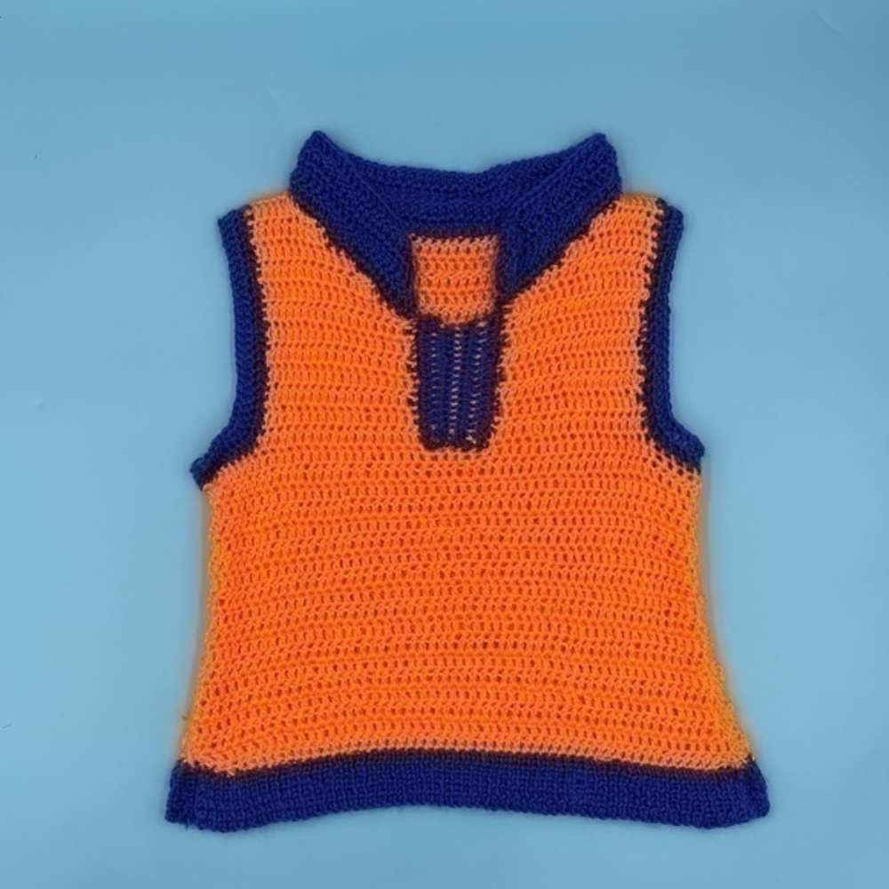 Hand Knitted Polo Tank Top